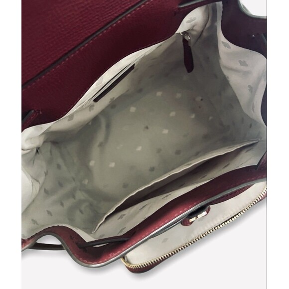 Kate Spade NY Darcy Flap Backpack Wine Red Pebbled Leather Blackberry Preserve main image 8